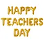 Happy Teachers Day Foil Balloon Set (Pack of 16 Letters Golden)