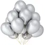 Made in India 12 inch HD Metallic Finish Balloons for Brthday / Anniversary Party Decoration (Silver 50)