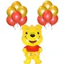 4 Pcs Pooh Cartoon Character Foil and 50 Pcs Yellow Red Latex Balloons
