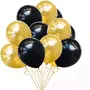 Party Balloons Metallic HD for Brthday / Anniversary / Small Shower (Black & Gold Pack of 100) HD100--BLG, 3 image