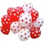 White and Red Polka dot Big Size 12" Super Quality 12" Balloons for Theme Party Brthday Party Party Decoration - Pack of 30, 2 image