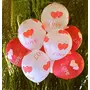 Love Red and White 12" hert Print Latex Balloons 50pcs, 2 image