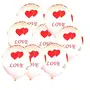 Love Red and White 12" hert Print Latex Balloons 50pcs, 4 image