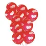 Love Red and White 12" hert Print Latex Balloons 50pcs, 3 image