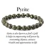 Reiki Crystal Products Natural Pyrite Bracelet Crystal Stone 8mm Faceted Bracelet for Reiki Healing and Crystal Healing Stones, 4 image