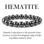 Reiki Crystal Products Natural Hematite Bracelet Crystal Stone 10mm Round Bead Bracelet for Reiki Healing and Crystal Healing Stones, 5 image