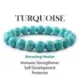 Reiki Crystal Products Natural Turquoise  SYN Bracelet Crystal Stone 8mm Round Bead Bracelet for Reiki Healing and Crystal Healing Stones, 5 image