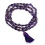 Oval Beads Natural Stone Amethyst Mala Necklace for Men and Women, 4 image