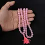 Natural Rose Quartz Mala Crystal Stone Faceted / Diamond Cut 108 Beads 8 mm Jap Mala for Reiki Healing and Crystal Healing Stone (Color : Pink), 3 image