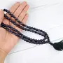 Natural Goldstone Blue Mala Crystal Stone Faceted / Diamond Cut 108 Beads 8 mm Jap Mala for Reiki Healing and Crystal Healing Stone (Color : Blue), 2 image