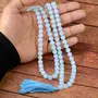 Opalite Mala Natural Crystal Stone 8 mm 108 Round Bead Jap Mala for Reiki Healing and Crystal Healing Stone (Color : Llight Blue), 2 image