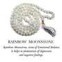 Rainbow Moonstone Mala 6 mm Stone Mala - Necklace Crystal Mala 108 Beads Jaap Mala for Reiki Healing and Crystal Healing Stone (Color : Off White), 2 image