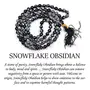 Black and Grey 108 Beads Crystal Snowflake Obsidian 6 mm Stone Mala for Men and Women, 2 image