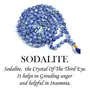 Certified Natural Sodalite Mala Semi Precious Crystal Stone 6 mm 108 Beads Jap Mala / Necklace for Reiki Healing Stones (Color : Blue), 5 image