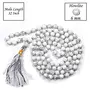 Certified Natural Howlite Mala Semi Precious Crystal Stone 6 mm 108 Beads Jap Mala / Necklace for Reiki Healing Stones (Color : White & Grey), 4 image