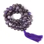 Natural Amethyst Mala Crystal Stone 10 mm Faceted / Diamond Cut Bead Mala for Reiki Healing Stone (Color : Purple), 5 image