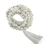 Natural Howlite Mala Crystal Stone 10 mm Faceted / Diamond Cut Bead Mala for Reiki Healing Stone (Color : White & Grey), 6 image