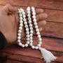 Natural Howlite Mala Crystal Stone 10 mm Faceted / Diamond Cut Bead Mala for Reiki Healing Stone (Color : White & Grey), 3 image