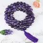 Natural Amethyst Mala Crystal Stone 12 mm Faceted / Diamond Cut Bead Mala for Reiki Healing Stone (Color : Purple), 4 image