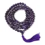Natural Amethyst Mala Crystal Stone Faceted / Diamond Cut 108 Beads 8 mm Jap Mala for Reiki Healing and Crystal Healing Stone (Color : Purple), 5 image