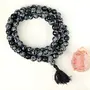 Snowflake Obsidian Mala Natural Crystal Stone 8 mm 108 Round Bead Jap Mala for Reiki Healing and Crystal Healing Stone (Color : Black & Grey), 5 image