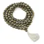 Natural Pyrite Mala Crystal Stone Faceted / Diamond Cut 108 Beads 8 mm Jap Mala for Reiki Healing and Crystal Healing Stone (Color : Golden), 4 image