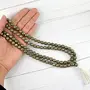 Natural Pyrite Mala Crystal Stone Faceted / Diamond Cut 108 Beads 8 mm Jap Mala for Reiki Healing and Crystal Healing Stone (Color : Golden), 2 image