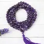 Natural Amethyst Mala Crystal Stone Faceted / Diamond Cut 108 Beads 8 mm Jap Mala for Reiki Healing and Crystal Healing Stone (Color : Purple), 4 image