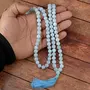 Aquamarine Mala Natural Crystal Stone 8 mm 108 Round Bead Jap Mala for Reiki Healing and Crystal Healing Stone (Color : Light Blue), 4 image