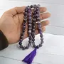 Natural Amethyst Mala Crystal Stone 10 mm Faceted / Diamond Cut Bead Mala for Reiki Healing Stone (Color : Purple), 3 image