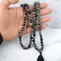 Snowflake Obsidian Mala Natural Crystal Stone 8 mm 108 Round Bead Jap Mala for Reiki Healing and Crystal Healing Stone (Color : Black & Grey), 2 image