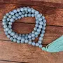 AAA Angelite Mala Natural Crystal Stone 8 mm 108 Round Bead Jap Mala for Reiki Healing and Crystal Healing Stone (Color : Light Blue), 4 image