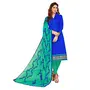 DnVeens Woman Cotton Heavy Dupatta Salwar Suit Dress Material (Blue Green Unstitched)