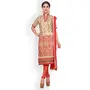 Dnveens Womens Cotton Dress Material(Blsmfemr09_Beige & Orange_Free Size)