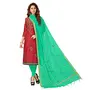 DnVeens Women's Cotton Embroideried Unstitched Dress Material (BLOSSOM2004 Red & Green)