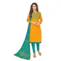 DnVeens Cotton Slub Salwar Kameez Dress Material for Womens (DHADAK4003 Yellow Green Unstitched)