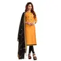 DnVeens Women's Cotton Embroideried Unstitched Dress Material (BLOSSOM2011 Yellow & Black)
