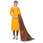 DnVeens Banarasi Jacquard Unstitched Salwar Suit Dress Material for Womens (KULFI1009 Brown Gold Unstitched)