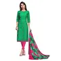 DnVeens Women's Cotton Jacquard Casual Embroidery Unstitched Dress Material (DIVYANSHI2005; Green Pink; Free Size)