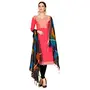 DnVeens Banarasi Jacquard Unstitched Salwar Suit Dress Material for Womens (KULFI1004 Peach Black Unstitched)