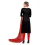 DnVeens Women's Pure Cotton Unstitched Embroidery Dress Material (MDAAMIRA1809; Free Size; Black; Red), 2 image