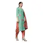 DnVeens Women's Cotton Embroidered Dress Material With Fancy Dupatta MDSULTANA7312 Green & Orange Unstitched), 3 image