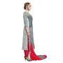 DnVeens Women Pure Cotton Unstitched Embroidery Fancy Dress Material (MDAAMIRA1801 Free Size Grey Red), 4 image