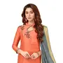 DnVeens Women's Cotton Embroideried Unstitched Dress Material (BLOSSOM2002 Orange & Grey), 2 image