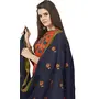 DnVeens Woman Cotton Slub Heavy Dupatta Salwar Suit Dress Material (BLOSSOM7011 Orange Blue Unstitched), 2 image