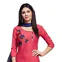 DnVeens Women's Cotton Jacquard Casual Embroidery Unstitched Dress Material (Red and Blue; Free Size), 2 image