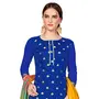 DnVeens Banarasi Jacquard Unstitched Salwar Suit Dress Material for Womens (KULFI1006 Blue Green Unstitched), 2 image