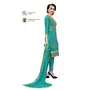 DnVeens Women's Chanderi Hand Work Salwar Suit Dress Material (SILVINA; Turquoise), 3 image