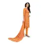 DnVeens Women's Orange Pure Cotton Embroidered Work UnStitched Salwar Suit Material (MDKHWAAB7012 Free Size), 2 image