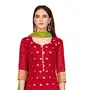 DnVeens Banarasi Jacquard Unstitched Salwar Suit Dress Material for Womens (KULFI1010 Red Green Unstitched), 2 image